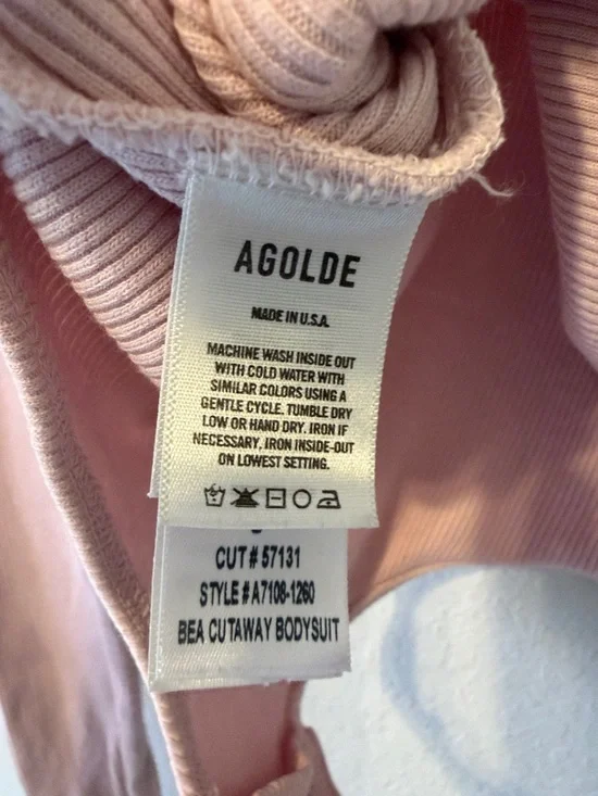 Agolde Bea Cutaway Bodysuit in Fondant - Picture 8 of 8